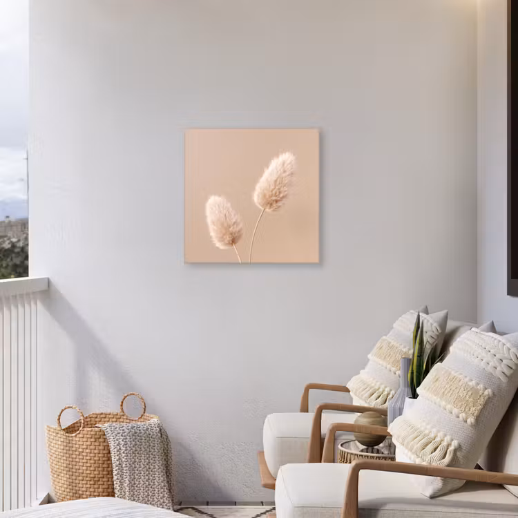 Pampas pluimen - Beige - Planten Tuinposter op houten frame 2 cm dik middel -sfeer1