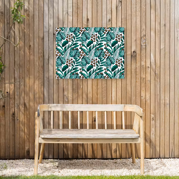 Panterprint - Bladeren - Jungle Tuinposter op houten frame 2 cm dik middel -sfeer4