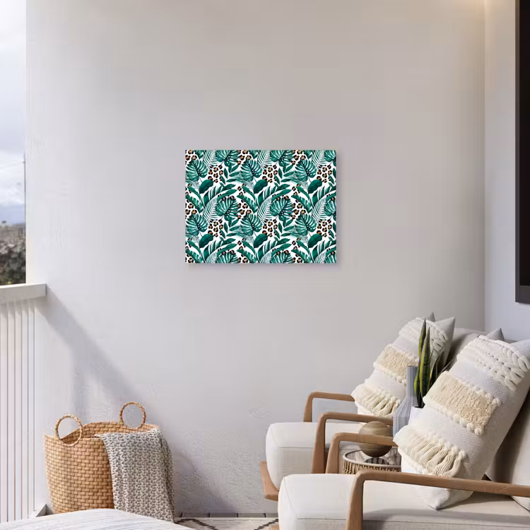 Panterprint - Bladeren - Jungle Tuinposter op houten frame 2 cm dik middel -sfeer1