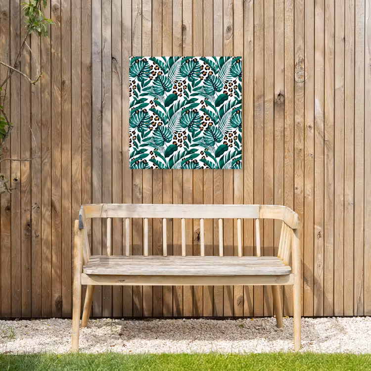 Inductie beschermer - Panterprint - Bladeren - Jungle - Afdekplaat voor kookplaat Tuinposter op houten frame 2 cm dik middel -sfeer4