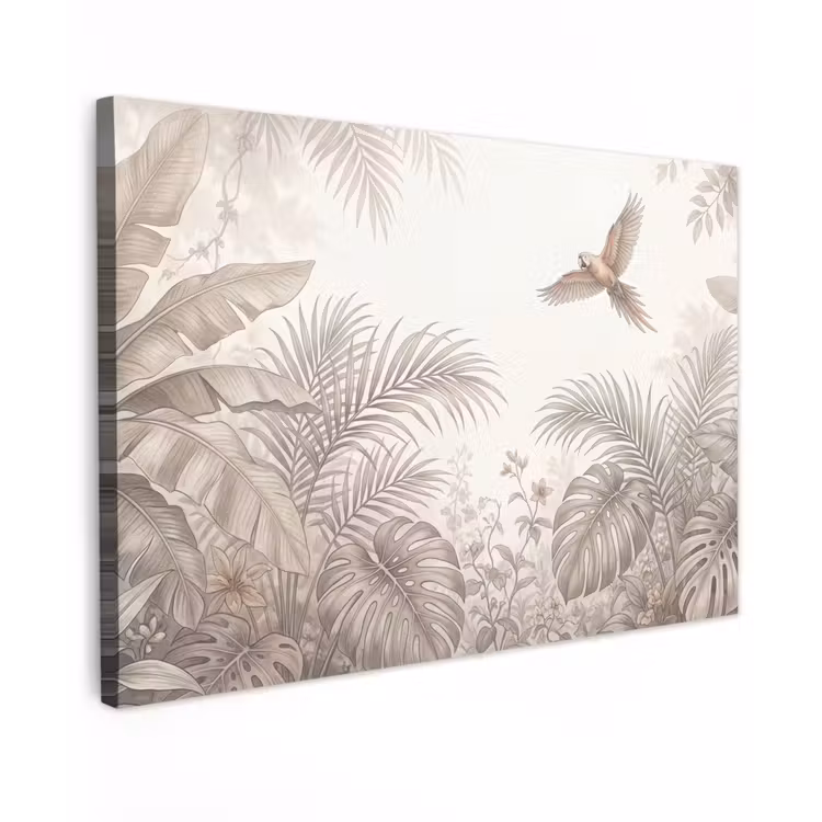 Papagaai - Jungle - Tropisch Tuinposter op houten frame 2 cm dik klein -3d