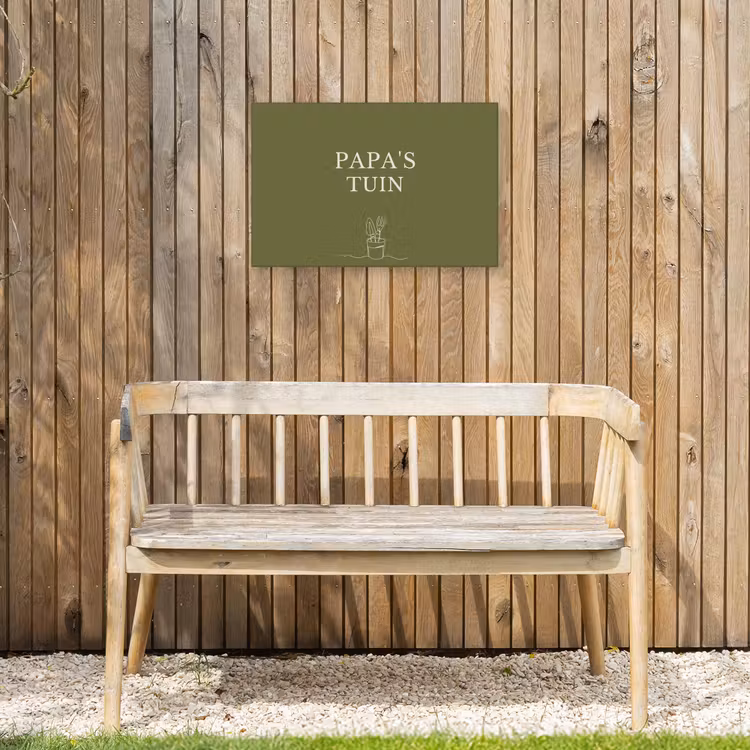 Papa's Tuin Tuinposter op houten frame 2 cm dik klein -sfeer4