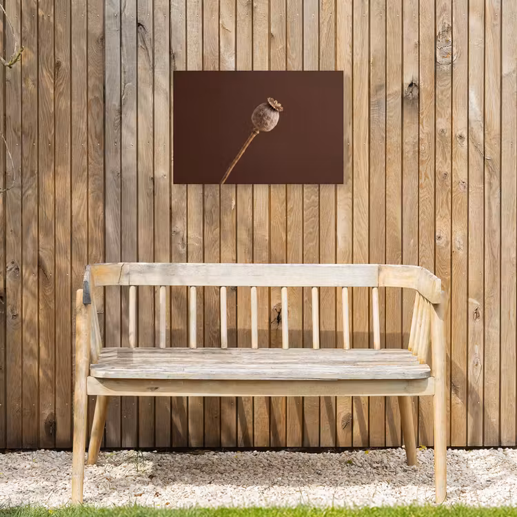Papaverbol - Droogbloem - Bruin - Minimalistisch Tuinposter op houten frame 2 cm dik klein -sfeer4