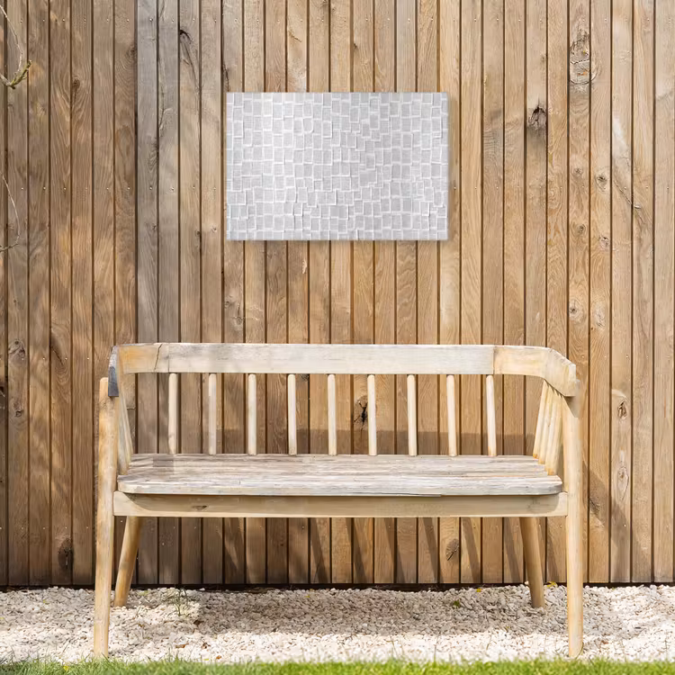 Papier - Overlappend - Textuur - Modern - Wit Tuinposter op houten frame 2 cm dik klein -sfeer4