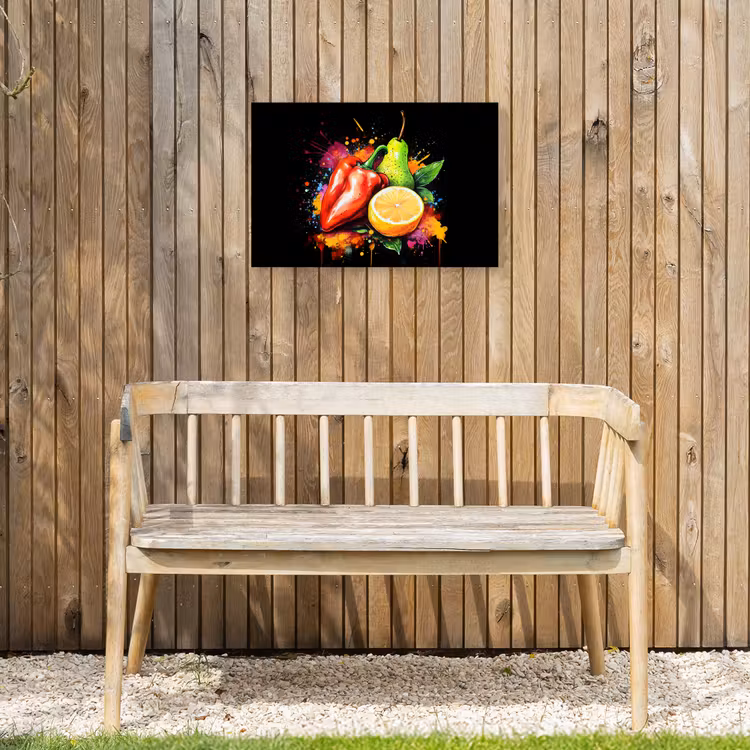 Paprika - Peer - Citroen - Graffiti - Verf - Abstract Tuinposter op houten frame 2 cm dik klein -sfeer4