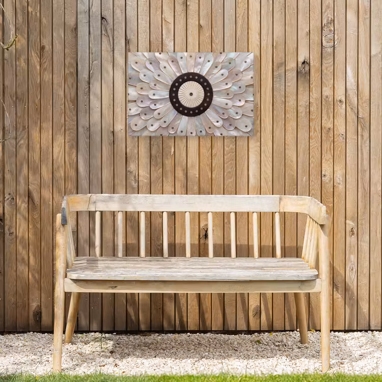 Parelmoer - Patroon - Decoratie - Ambacht - Wit Tuinposter op houten frame 2 cm dik klein -sfeer4