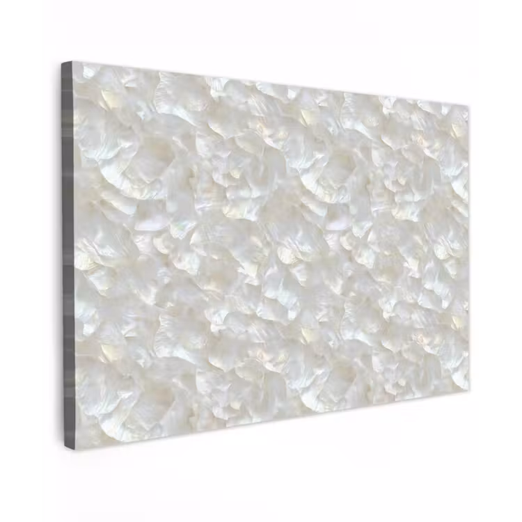 Parelmoerglans - Wit - Schelp Tuinposter op houten frame 2 cm dik klein 845 -3d