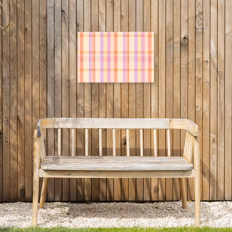 Pastel - uitpatroon - Geometrisch Tuinposter op houten frame 2 cm dik klein 845 -sfeer4