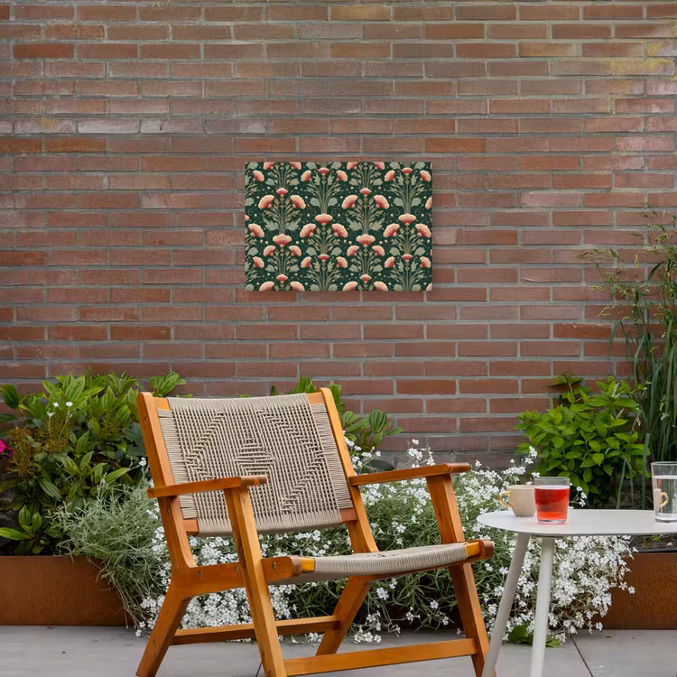 Patroon - Botanisch - Kleurrijk Tuinposter op houten frame 2 cm dik klein 845 -sfeer3