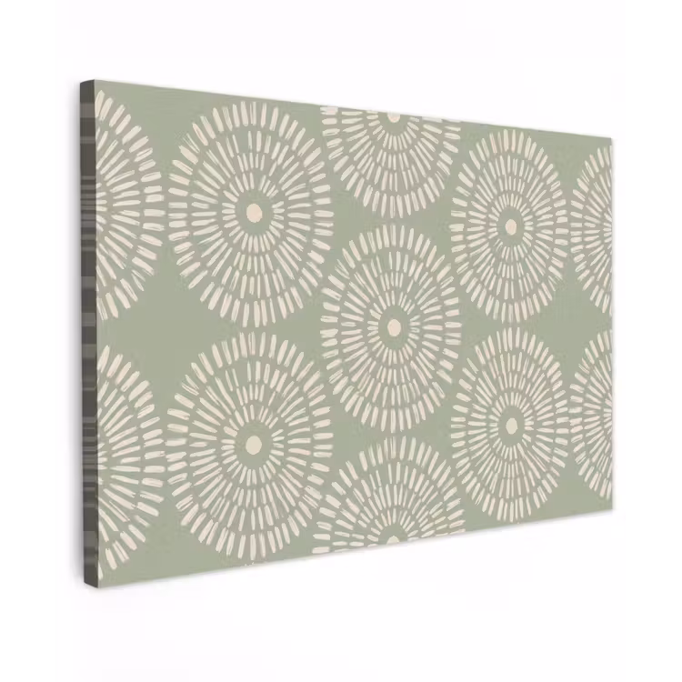 Patroon - Cirkels - Abstract - Modern - Groen Tuinposter op houten frame 2 cm dik klein -3d