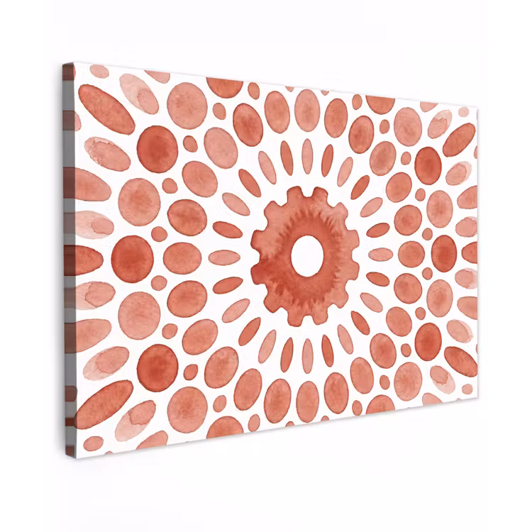 Patroon - Cirkels - Abstract - Modern - Rood Tuinposter op houten frame 2 cm dik klein -3d