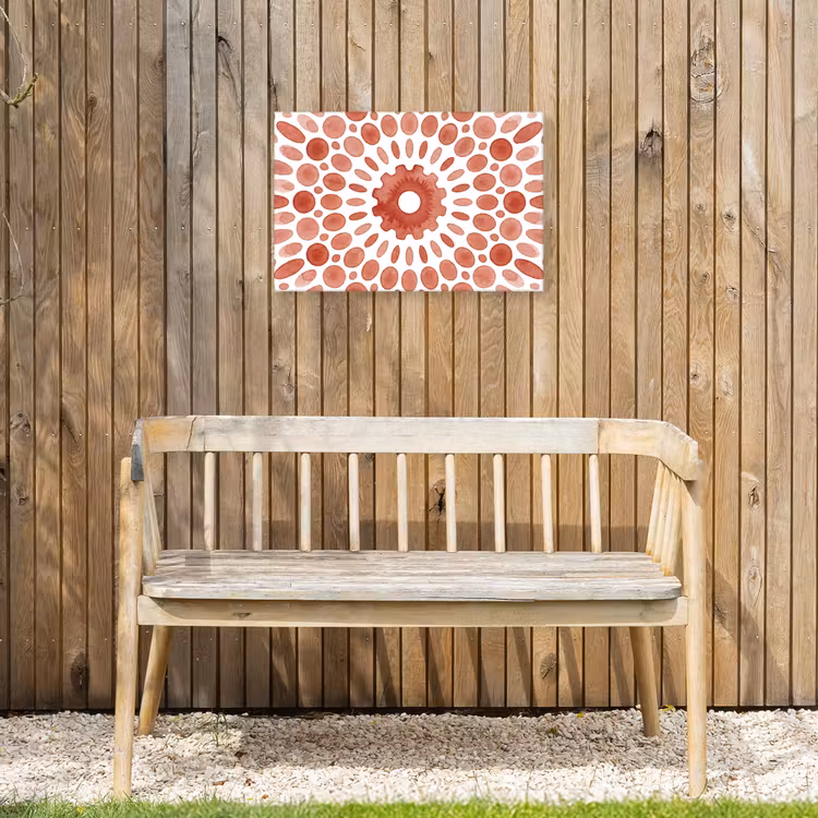 Patroon - Cirkels - Abstract - Modern - Rood Tuinposter op houten frame 2 cm dik klein -sfeer4