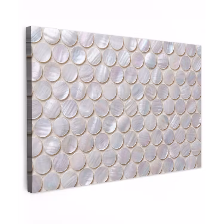 Patroon - Cirkels - Abstract - Modern - Wit Tuinposter op houten frame 2 cm dik klein -3d