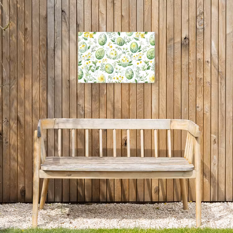 Patroon - Groen - Eieren Tuinposter op houten frame 2 cm dik klein -sfeer4