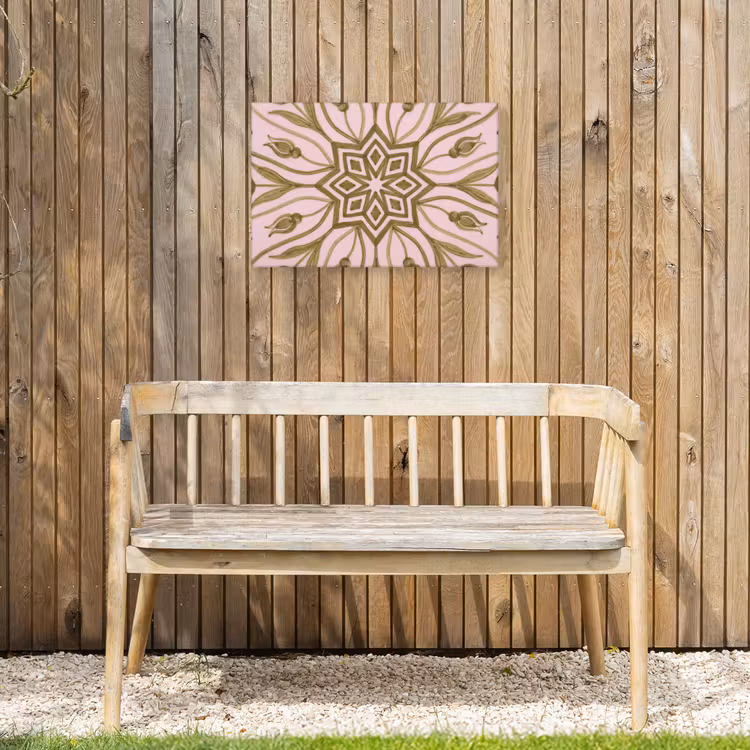 Patroon - Mandala - Decoratie - Abstract - Groen Tuinposter op houten frame 2 cm dik klein -sfeer4