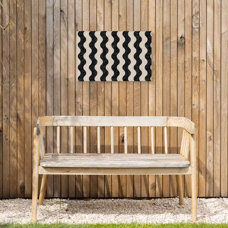 Patroon - Marmer - Groen - Cremé Tuinposter op houten frame 2 cm dik klein 845 -sfeer4