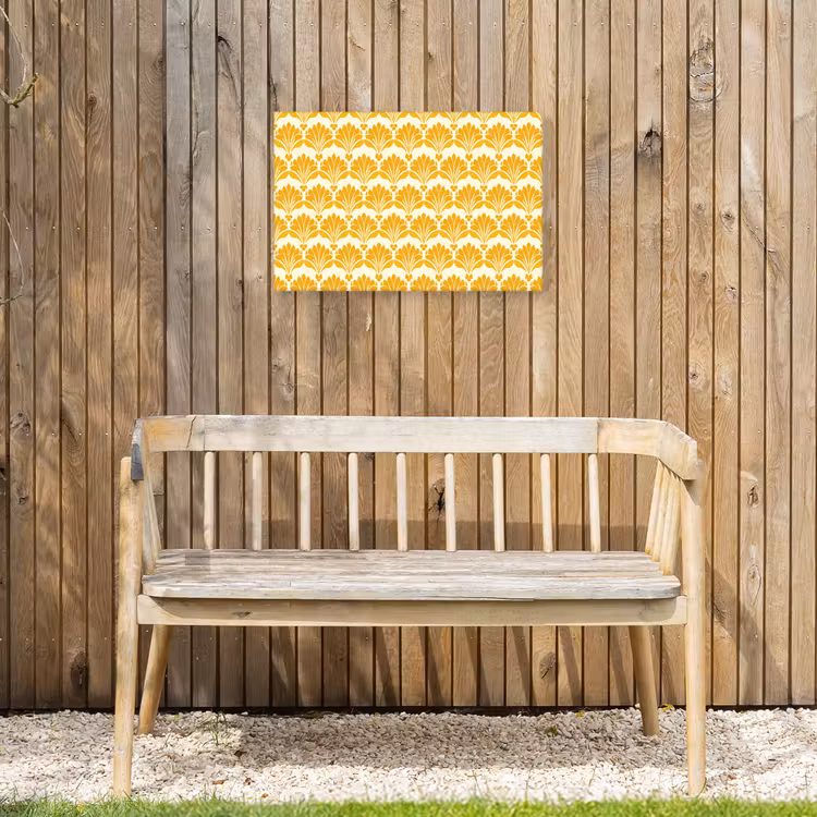 Patroon - Motief - Geel Tuinposter op houten frame 2 cm dik klein 845 -sfeer4