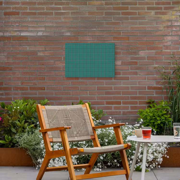 Patroon - Patroon - Smaragd Tuinposter op houten frame 2 cm dik klein 845 -sfeer3