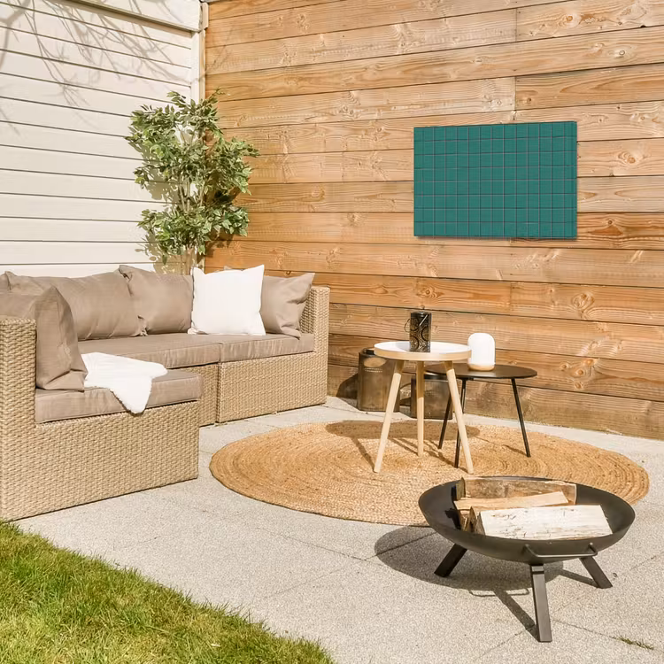 Patroon - Patroon - Smaragd Tuinposter op houten frame 2 cm dik klein 845 -sfeer2