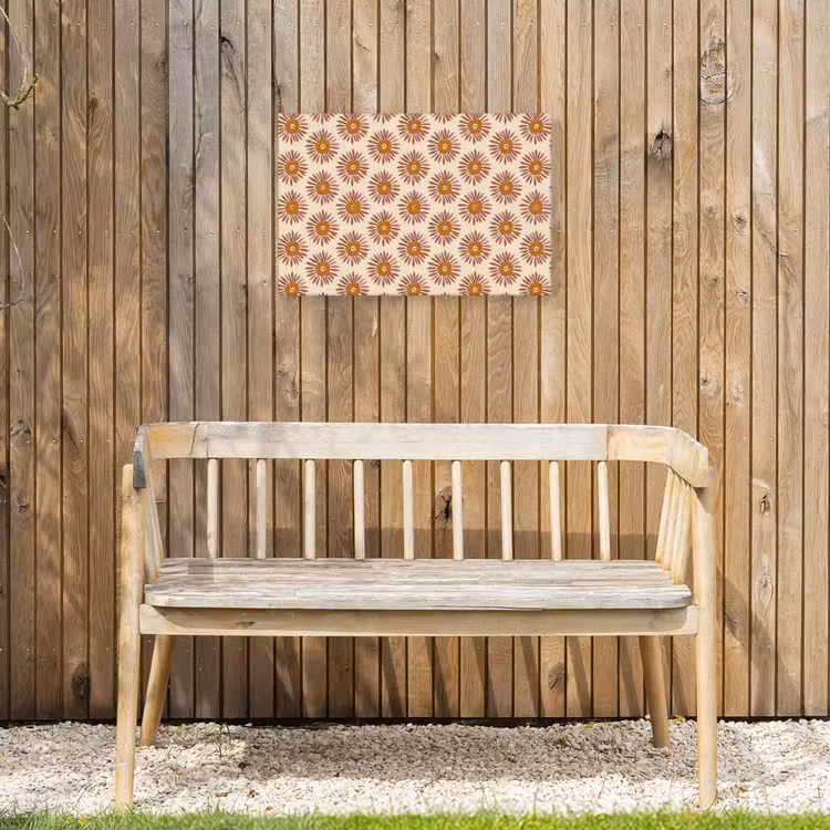 Patroon - Retro - Bruin Tuinposter op houten frame 2 cm dik klein 845 -sfeer4