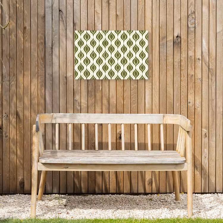 Patroon - Retro - Groen Tuinposter op houten frame 2 cm dik klein 845 -sfeer4