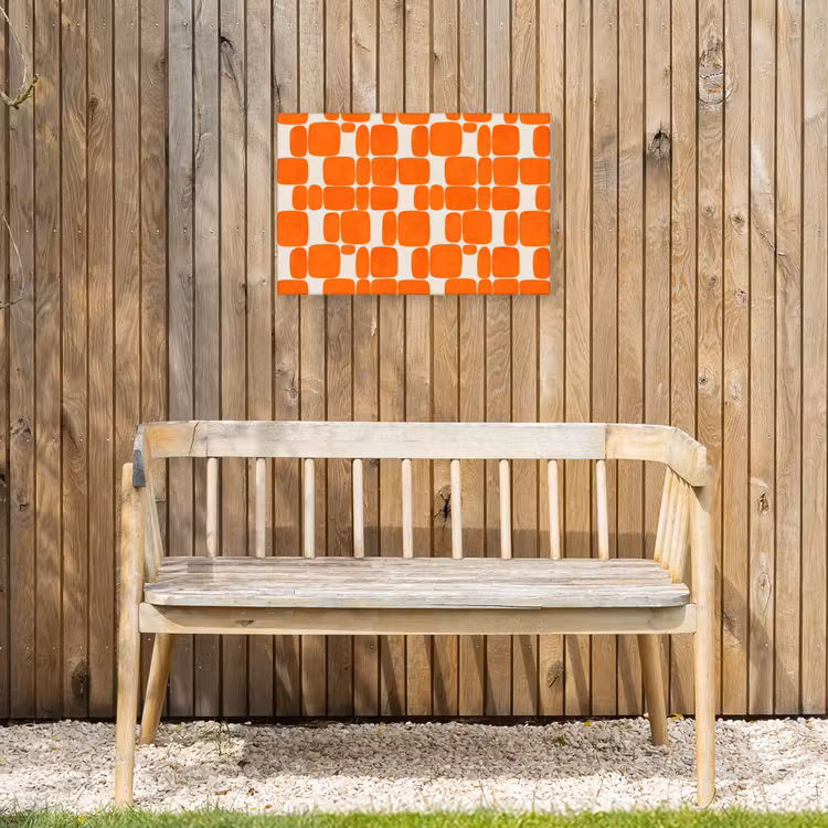 Patroon - Retro - Oranje Tuinposter op houten frame 2 cm dik klein 845 -sfeer4