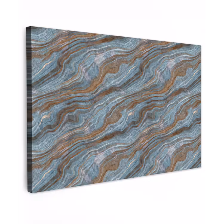Patroon - Steen - Blauw Tuinposter op houten frame 2 cm dik klein 845 -3d
