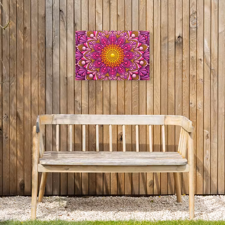 Patroon - Stippen - Abstract - Kleurrijk Tuinposter op houten frame 2 cm dik klein -sfeer4