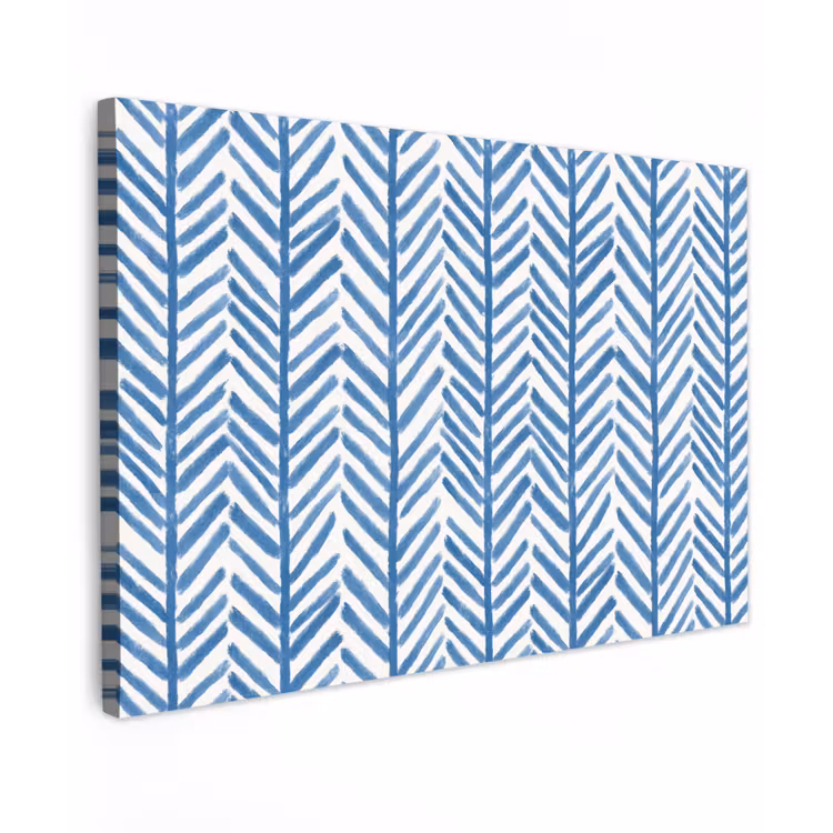 Patroon - Streep - Blauw Tuinposter op houten frame 2 cm dik klein 845 -3d