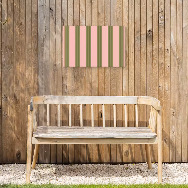 Patroon - Strepen - Abstract - Roze - Groen Tuinposter op houten frame 2 cm dik klein -sfeer4