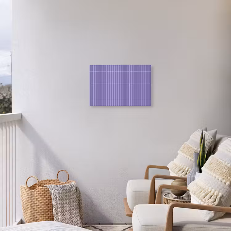 Patroon - Tegel - Lila Tuinposter op houten frame 2 cm dik klein 845 -sfeer1