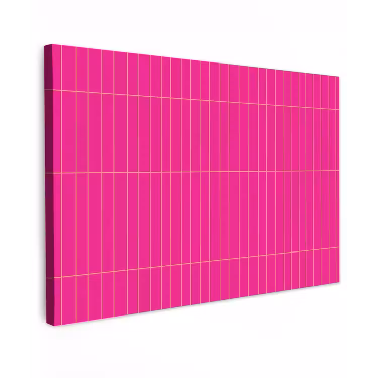Patroon - Tegel - Magenta - Roze Tuinposter op houten frame 2 cm dik klein 845 -3d