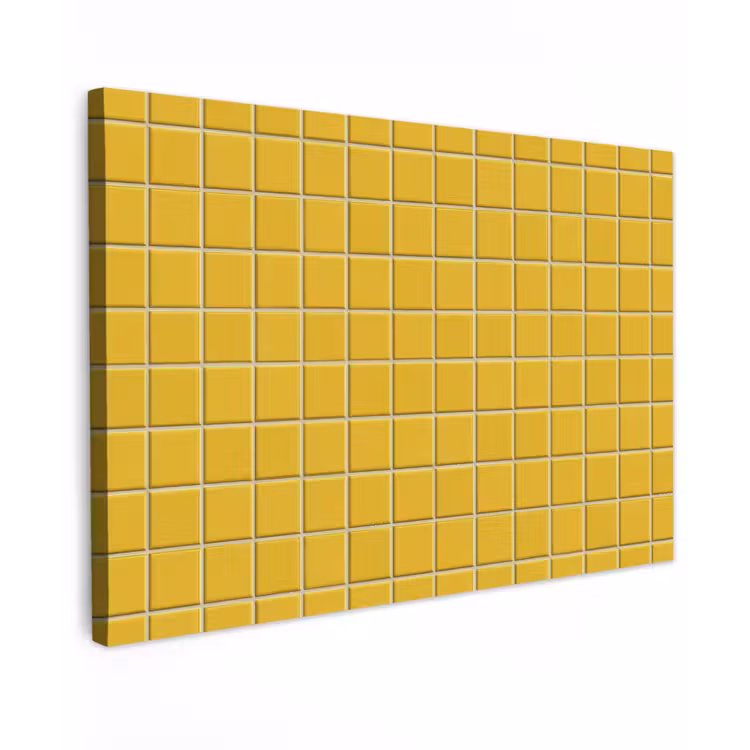 Patroon - Tegel - Okergeel Tuinposter op houten frame 2 cm dik klein 845 -3d