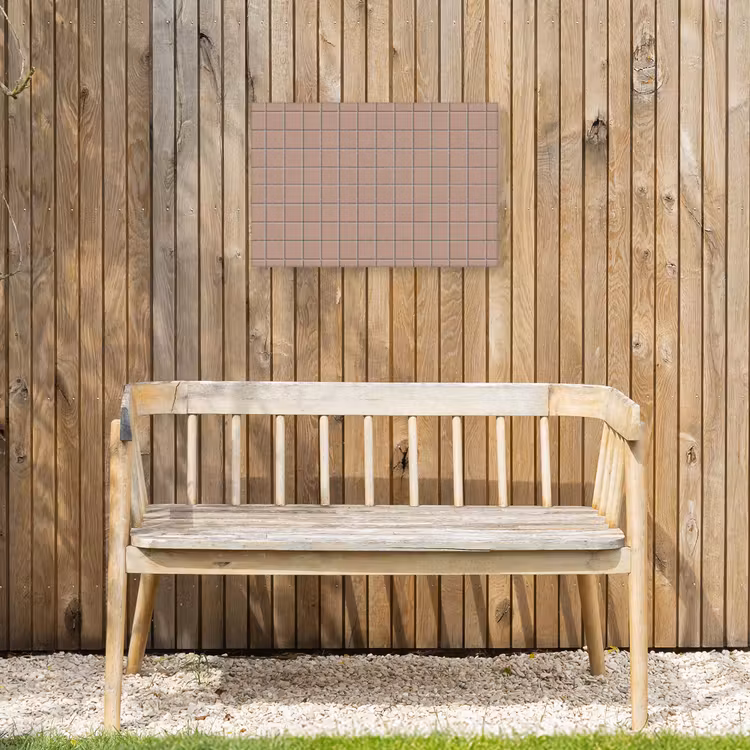 Patroon - Tegel - Oudroze Tuinposter op houten frame 2 cm dik klein 845 -sfeer4