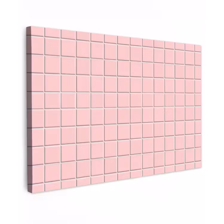 Patroon - Tegel - Pastelroze Tuinposter op houten frame 2 cm dik klein 845 -3d
