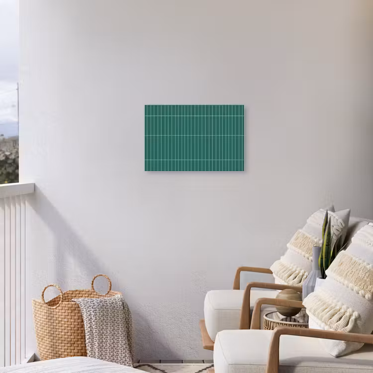 Patroon - Tegel - Saliegroen Tuinposter op houten frame 2 cm dik klein 845 -sfeer1