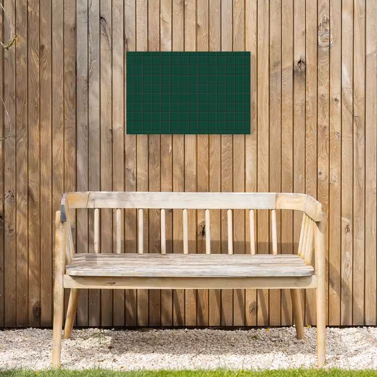 Patroon - Tegels - Dennen - Groen Tuinposter op houten frame 2 cm dik klein 845 -sfeer4