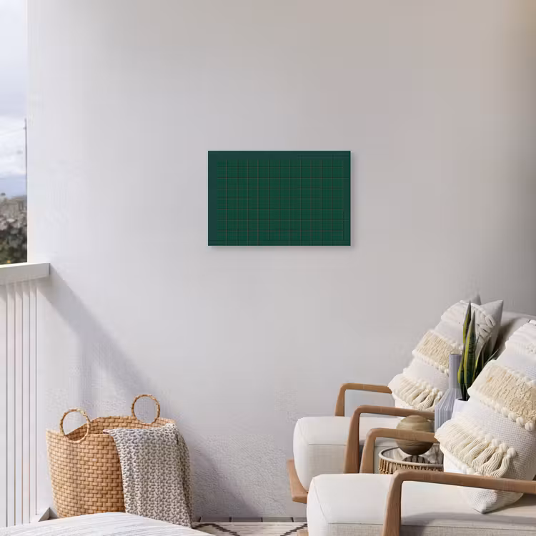Patroon - Tegels - Dennen - Groen Tuinposter op houten frame 2 cm dik klein 845 -sfeer1