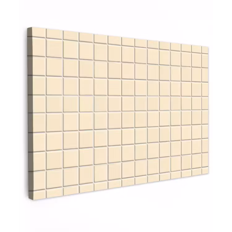 Patroon - Tegels - Gebroken - Wit Tuinposter op houten frame 2 cm dik klein 845 -3d