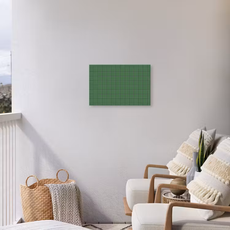 Patroon - Tegels - Groen Tuinposter op houten frame 2 cm dik klein 845 -sfeer1