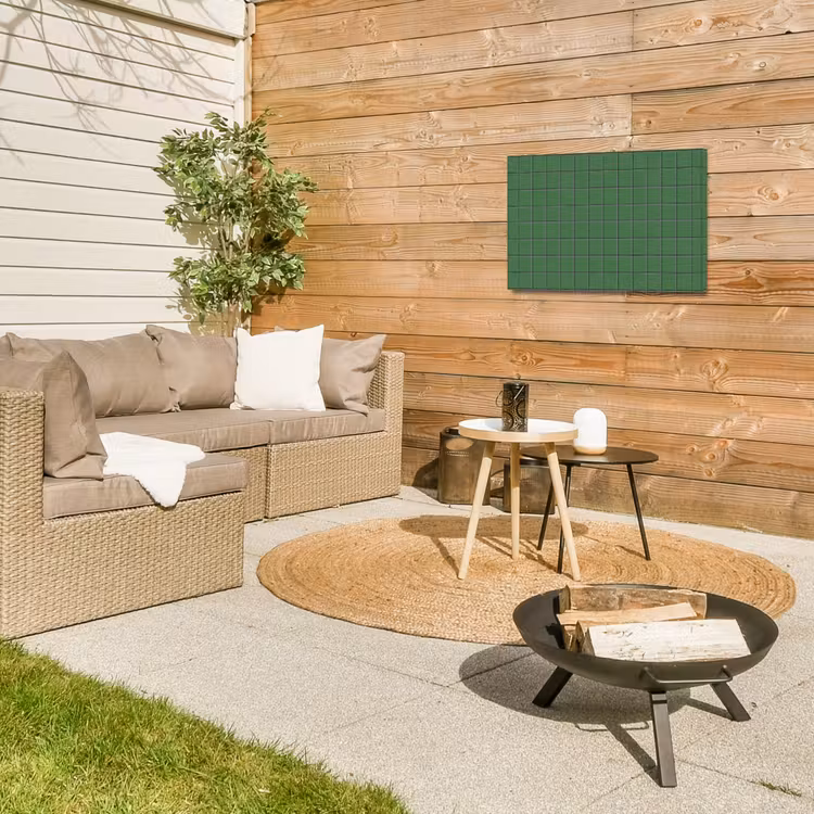 Patroon - Tegels - Groen Tuinposter op houten frame 2 cm dik klein 845 -sfeer2