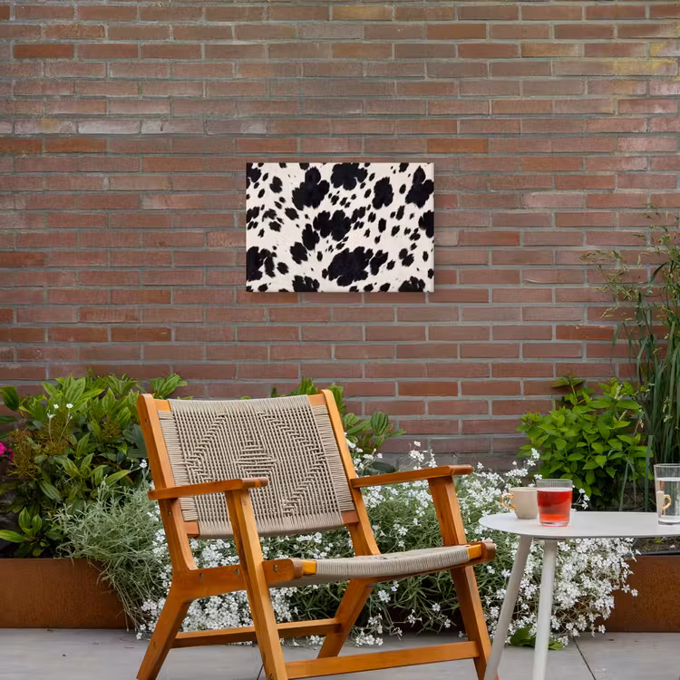 Patroon - Vacht - Zwart - Wit Tuinposter op houten frame 2 cm dik klein -sfeer3