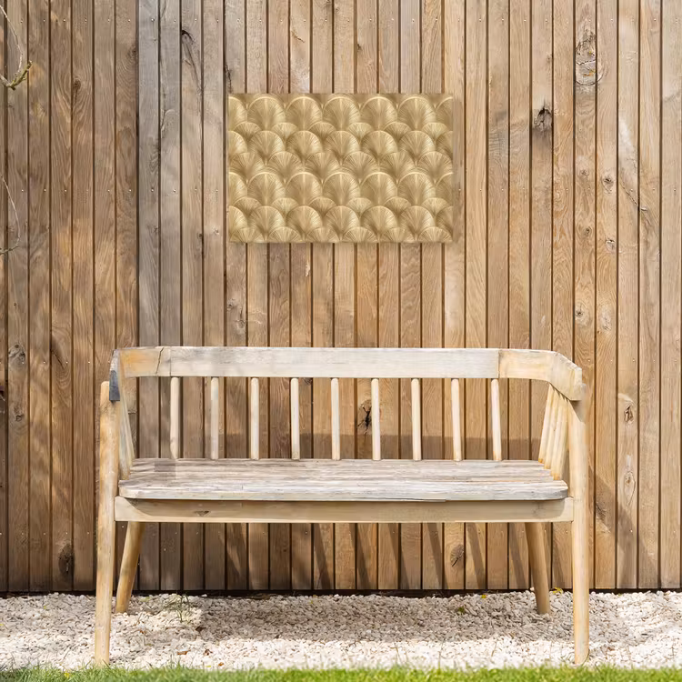Patroon - Waaier - Goud Tuinposter op houten frame 2 cm dik klein 845 -sfeer4
