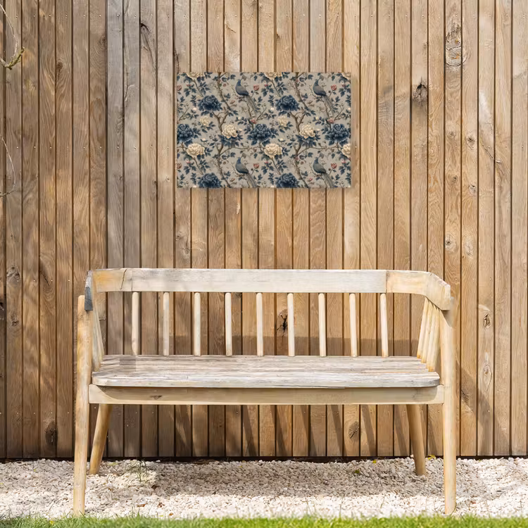 Pauw - Bloemen - Blauw Tuinposter op houten frame 2 cm dik klein 845 -sfeer4
