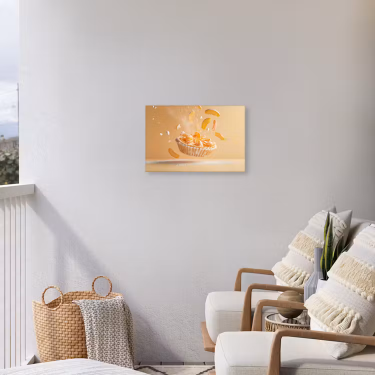 Peach - Eten - Taart - Oranje Tuinposter op houten frame 2 cm dik klein -sfeer1