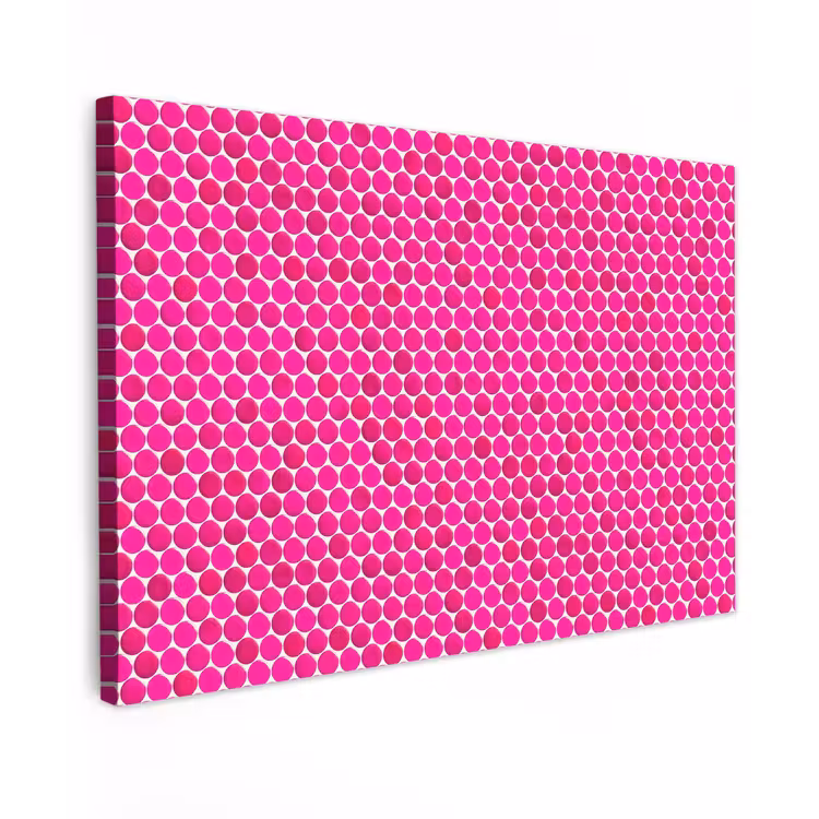 Penny - Mozaïek - Felroze Tuinposter op houten frame 2 cm dik klein 845 -3d