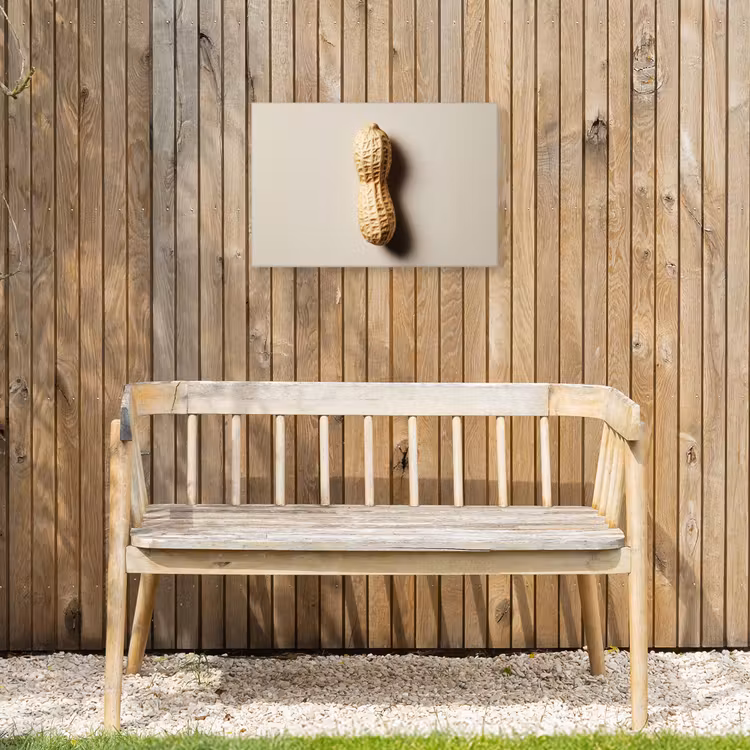 Pinda - Ruw - Beige Tuinposter op houten frame 2 cm dik klein -sfeer4