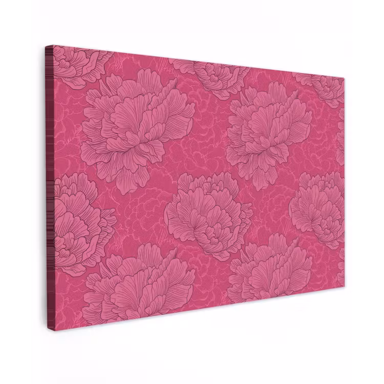 Pioenrozen - Energiek - Roze Tuinposter op houten frame 2 cm dik klein 845 -3d