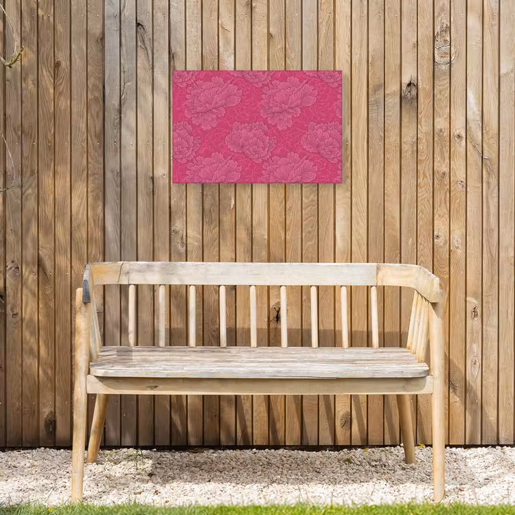 Pioenrozen - Energiek - Roze Tuinposter op houten frame 2 cm dik klein 845 -sfeer4