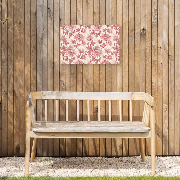 Pioenrozen - Modern - Rood Tuinposter op houten frame 2 cm dik klein 845 -sfeer4